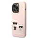 Karl Lagerfeld KLHMP14LSSKCI Apple iPhone 14 Pro hardcase jasnolight pink Silicone Karl & Choupette Magsafe