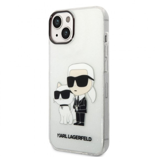 Karl Lagerfeld KLHCP14MHNKCTGT Apple iPhone 14 Plus transparent hardcase IML GLIT NFT Karl&Choupette