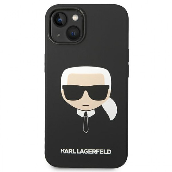 Karl Lagerfeld KLHMP14MSLKHBK Apple iPhone 14 Plus hardcase black Silicone Karl`s Head Magsafe