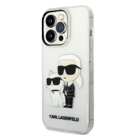 Karl Lagerfeld KLHCP14LHNKCTGT Apple iPhone 14 Pro transparent hardcase IML GLIT NFT Karl&Choupette