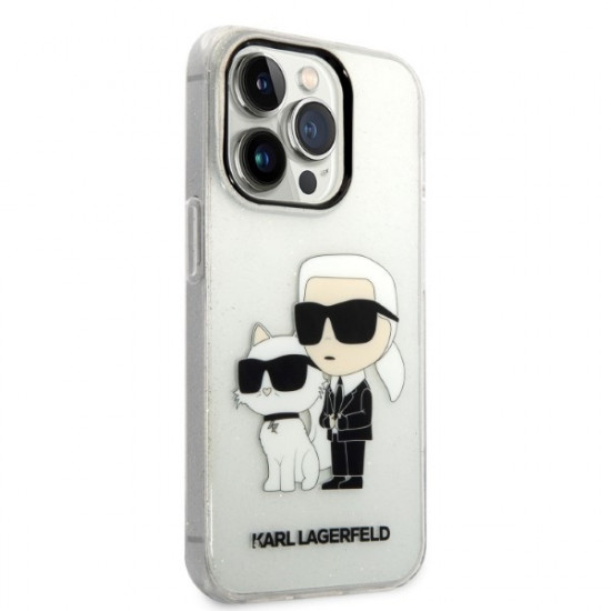 Karl Lagerfeld KLHCP14LHNKCTGT Apple iPhone 14 Pro transparent hardcase IML GLIT NFT Karl&Choupette