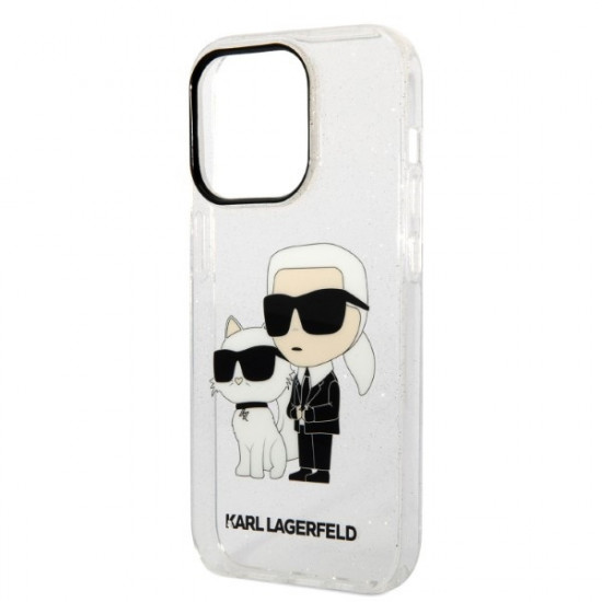 Karl Lagerfeld KLHCP14LHNKCTGT Apple iPhone 14 Pro transparent hardcase IML GLIT NFT Karl&Choupette
