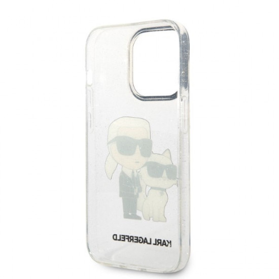 Karl Lagerfeld KLHCP14LHNKCTGT Apple iPhone 14 Pro transparent hardcase IML GLIT NFT Karl&Choupette