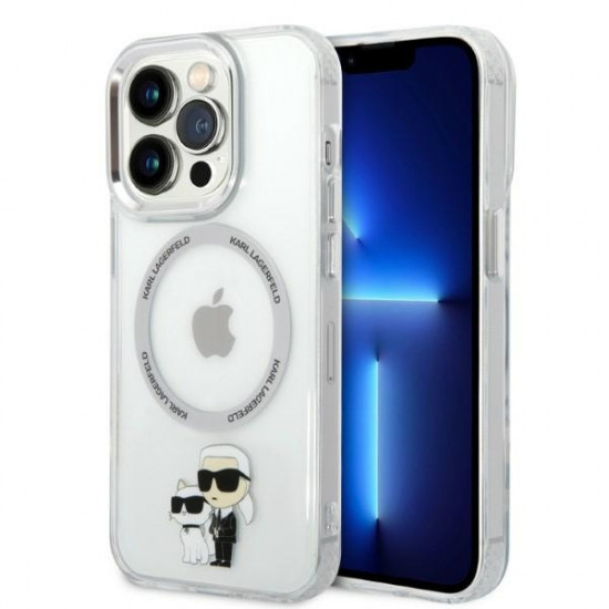 Karl Lagerfeld KLHMP14LHNKCIT Apple iPhone 14 Pro hardcase transparent IML NFT Karl&Choupette Magsafe