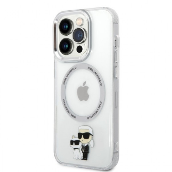 Karl Lagerfeld KLHMP14LHNKCIT Apple iPhone 14 Pro hardcase transparent IML NFT Karl&Choupette Magsafe