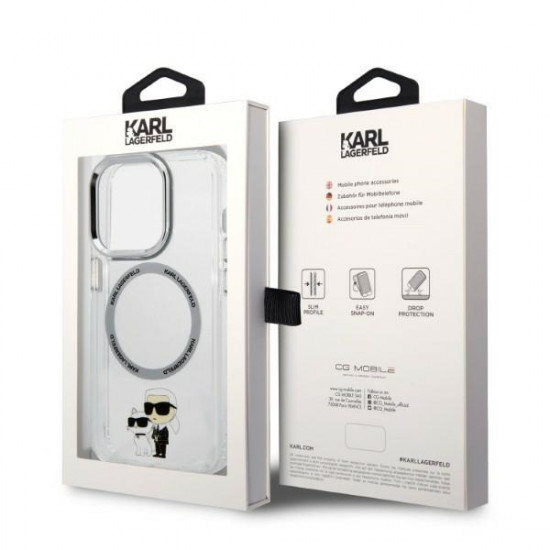 Karl Lagerfeld KLHMP14LHNKCIT Apple iPhone 14 Pro hardcase transparent IML NFT Karl&Choupette Magsafe