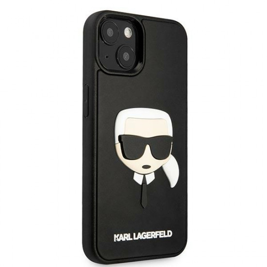 Karl Lagerfeld KLHCP14MKH3DBK Apple iPhone 14 Plus black hardcase 3D Rubber Karl`s Head