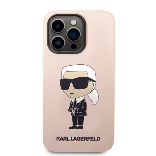 Karl Lagerfeld KLHMP14XSNIKBCP Apple iPhone 14 Pro Max hardcase pink Silicone NFT Ikonik Magsafe