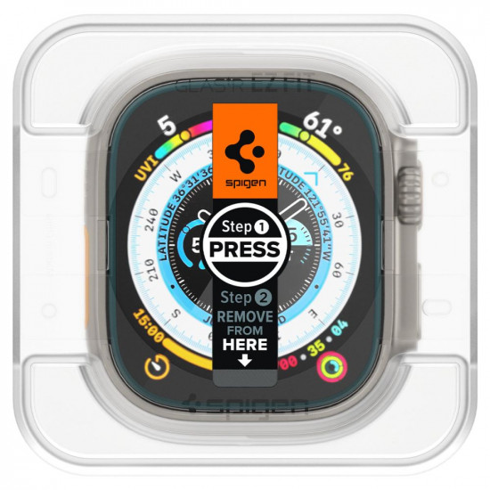 TEMPERED GLASS SPIGEN GLAS.TR ”EZ FIT” 2-PACK APPLE WATCH ULTRA (49 MM) CLEAR