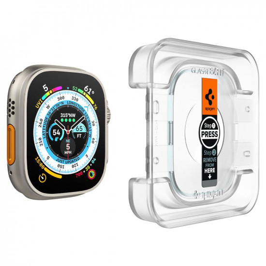 TEMPERED GLASS SPIGEN GLAS.TR ”EZ FIT” 2-PACK APPLE WATCH ULTRA (49 MM) CLEAR