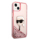 Karl Lagerfeld KLHCP14SLNKHCP Apple iPhone 14 pink hardcase Glitter Karl Head