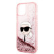 Karl Lagerfeld KLHCP14SLNKHCP Apple iPhone 14 pink hardcase Glitter Karl Head