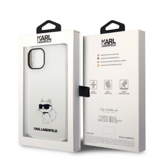 Karl Lagerfeld KLHCP14SSNCHBCH Apple iPhone 14 hardcase white Silicone Choupette