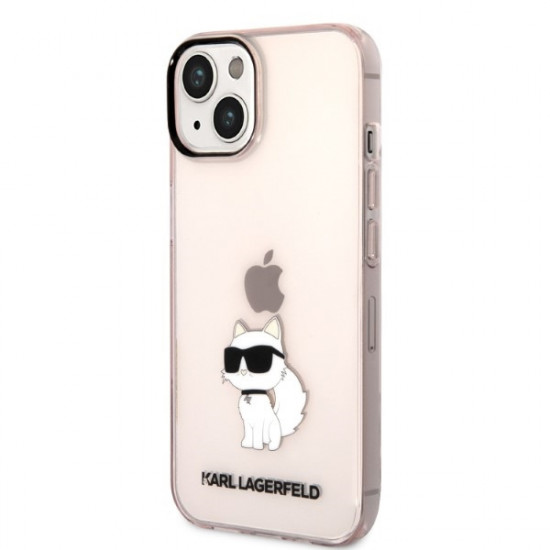 Karl Lagerfeld KLHCP14MHNCHTCP Apple iPhone 14 Plus pink hardcase Ikonik Choupette