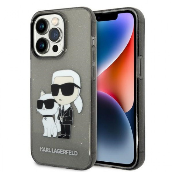 Karl Lagerfeld KLHCP14XHNKCTGK Apple iPhone 14 Pro Max black hardcase IML GLIT NFT Karl&Choupette