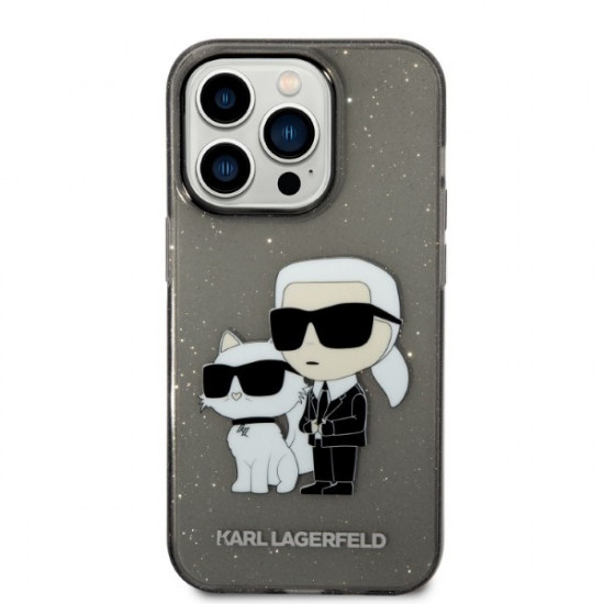 Karl Lagerfeld KLHCP14XHNKCTGK Apple iPhone 14 Pro Max black hardcase IML GLIT NFT Karl&Choupette