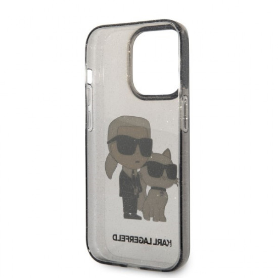 Karl Lagerfeld KLHCP14XHNKCTGK Apple iPhone 14 Pro Max black hardcase IML GLIT NFT Karl&Choupette