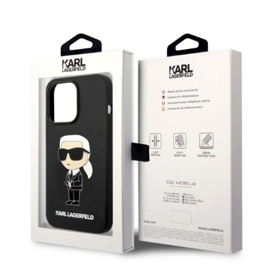 Karl Lagerfeld KLHMP14XSNIKBCK Apple iPhone 14 Pro Max hardcase black Silicone NFT Ikonik Magsafe