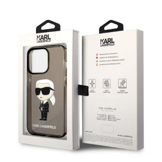 Karl Lagerfeld KLHCP14XHNIKTCK Apple iPhone 14 Pro Max black hardcase Ikonik Karl Lagerfeld