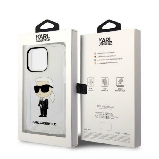 Karl Lagerfeld KLHCP14XHNIKTCT Apple iPhone 14 Pro Max transparent hardcase Ikonik Karl Lagerfeld