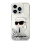 Karl Lagerfeld KLHCP14XLNKHCH Apple iPhone 14 Pro Max silver hardcase Glitter Karl Head