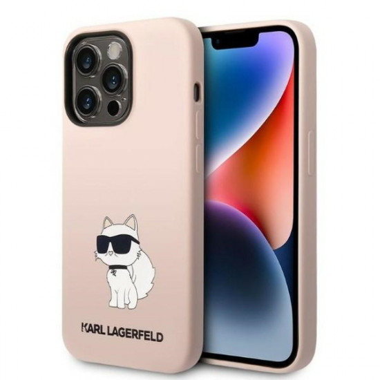 Karl Lagerfeld KLHCP14XSNCHBCP Apple iPhone 14 Pro Max hardcase pink Silicone Choupette