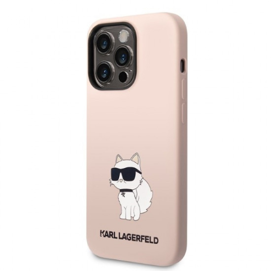 Karl Lagerfeld KLHCP14XSNCHBCP Apple iPhone 14 Pro Max hardcase pink Silicone Choupette