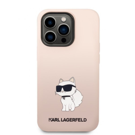 Karl Lagerfeld KLHCP14XSNCHBCP Apple iPhone 14 Pro Max hardcase pink Silicone Choupette