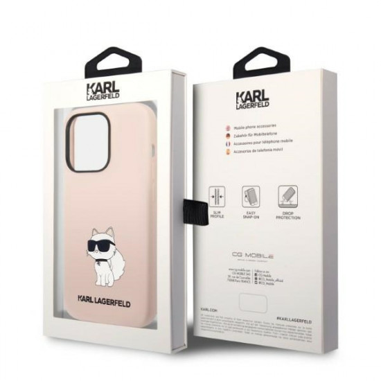 Karl Lagerfeld KLHCP14XSNCHBCP Apple iPhone 14 Pro Max hardcase pink Silicone Choupette