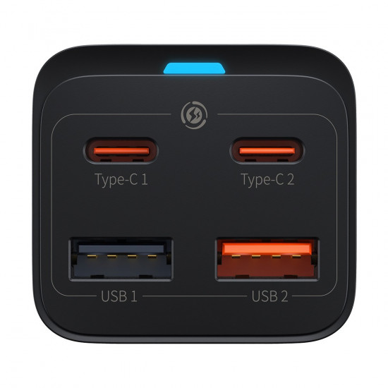 Baseus GaN3 Pro Desktop Fast Charger 2C+2U 65W EU Black(Include: Baseus Xiaobai series fast charging Cable Type-C to Type-C 100W(20V/5A) 1m Black）