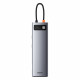 Baseus Metal Gleam 11in1 multifunctional HUB USB Type C - 3x USB 3.2 Gen 1 5Gbps / USB Type C PD 100W / 3,5 mm mini jack AUX / VGA Full HD 60Hz / 2x HDMI 4K 30Hz / TF and Baseus Metal Gleam 11in1 multifunctional HUB USB Type C - 3x USB 3.2 Gen 1 5Gbps / USB Type C PD 100W / 3,5 mm mini jack AUX / VGA Full HD 60Hz / 2x HDMI 4K 30Hz / TF and