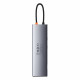 Baseus Metal Gleam 11in1 multifunctional HUB USB Type C - 3x USB 3.2 Gen 1 5Gbps / USB Type C PD 100W / 3,5 mm mini jack AUX / VGA Full HD 60Hz / 2x HDMI 4K 30Hz / TF and Baseus Metal Gleam 11in1 multifunctional HUB USB Type C - 3x USB 3.2 Gen 1 5Gbps / USB Type C PD 100W / 3,5 mm mini jack AUX / VGA Full HD 60Hz / 2x HDMI 4K 30Hz / TF and