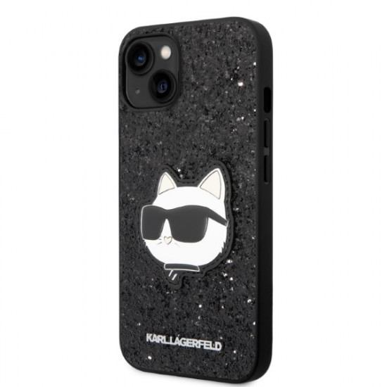 Karl Lagerfeld KLHCP14MG2CPK Apple iPhone 14 Plus black hardcase Glitter Choupette Patch