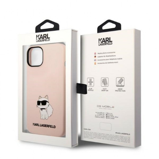 Karl Lagerfeld KLHCP14MSNCHBCP Apple iPhone 14 Plus hardcase pink Silicone Choupette