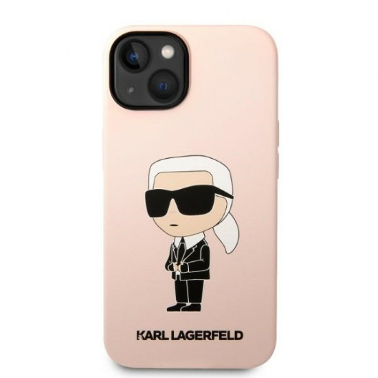 Karl Lagerfeld KLHCP14MSNIKBCP Apple iPhone 14 Plus hardcase pink Silicone Ikonik