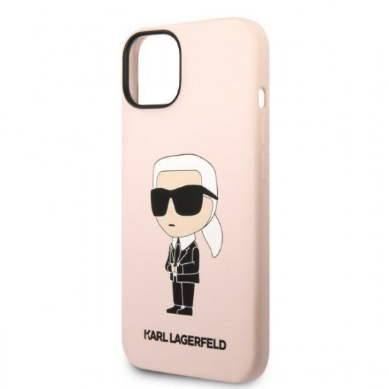 Karl Lagerfeld KLHCP14MSNIKBCP Apple iPhone 14 Plus hardcase pink Silicone Ikonik