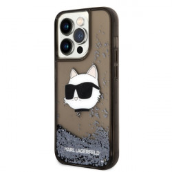 Karl Lagerfeld KLHCP14LLNCHCK Apple iPhone 14 Pro black hardcase Glitter Choupette Head