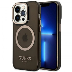 Guess GUHMP14LHTCMK Apple iPhone 14 Pro black hard case Gold Outline Translucent MagSafe Guess GUHMP14LHTCMK Apple iPhone 14 Pro black hard case Gold Outline Translucent MagSafe