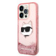 Karl Lagerfeld KLHCP14XLNCHCP Apple iPhone 14 Pro Max pink hardcase Glitter Choupette Head