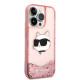 Karl Lagerfeld KLHCP14XLNCHCP Apple iPhone 14 Pro Max pink hardcase Glitter Choupette Head