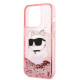 Karl Lagerfeld KLHCP14XLNCHCP Apple iPhone 14 Pro Max pink hardcase Glitter Choupette Head