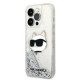 Karl Lagerfeld KLHCP14XLNCHCS Apple iPhone 14 Pro Max silver hardcase Glitter Choupette Head