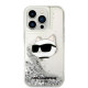 Karl Lagerfeld KLHCP14XLNCHCS Apple iPhone 14 Pro Max silver hardcase Glitter Choupette Head