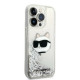 Karl Lagerfeld KLHCP14XLNCHCS Apple iPhone 14 Pro Max silver hardcase Glitter Choupette Head