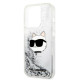 Karl Lagerfeld KLHCP14XLNCHCS Apple iPhone 14 Pro Max silver hardcase Glitter Choupette Head