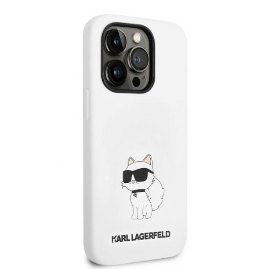 Karl Lagerfeld KLHMP14XSNCHBCH Apple iPhone 14 Pro Max hardcase white Silicone Choupette MagSafe