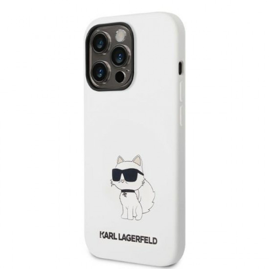 Karl Lagerfeld KLHMP14LSNCHBCH Apple iPhone 14 Pro hardcase white Silicone Choupette MagSafe