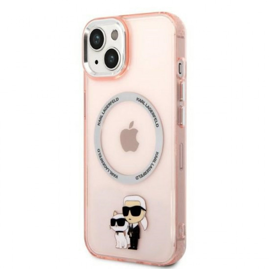 Karl Lagerfeld KLHMP14MHNKCIPApple iPhone 14 Plus hardcase pink Iconic Karl&Choupette Magsafe