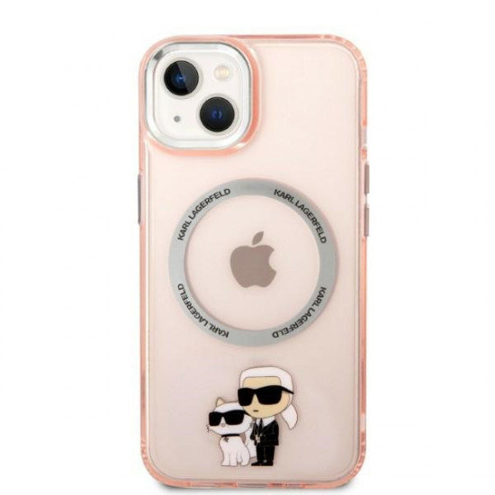 Karl Lagerfeld KLHMP14MHNKCIPApple iPhone 14 Plus hardcase pink Iconic Karl&Choupette Magsafe