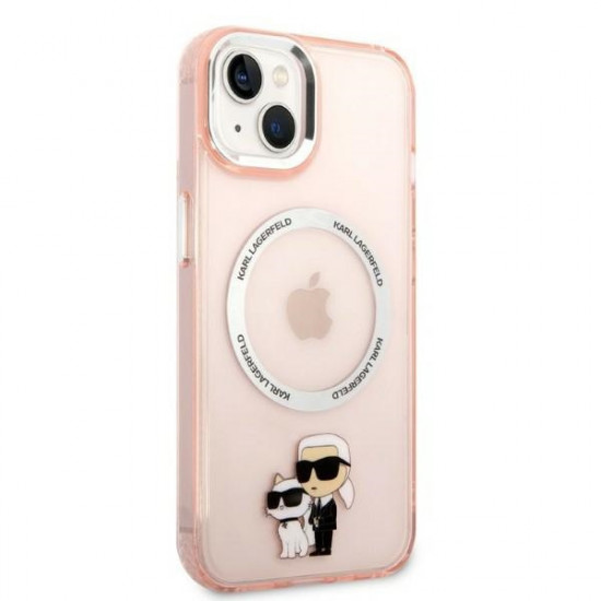 Karl Lagerfeld KLHMP14MHNKCIPApple iPhone 14 Plus hardcase pink Iconic Karl&Choupette Magsafe